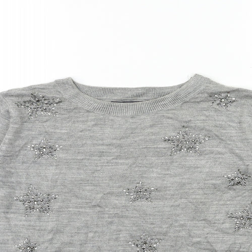 Marks and Spencer Womens Grey  Knit Pullover Jumper Size S