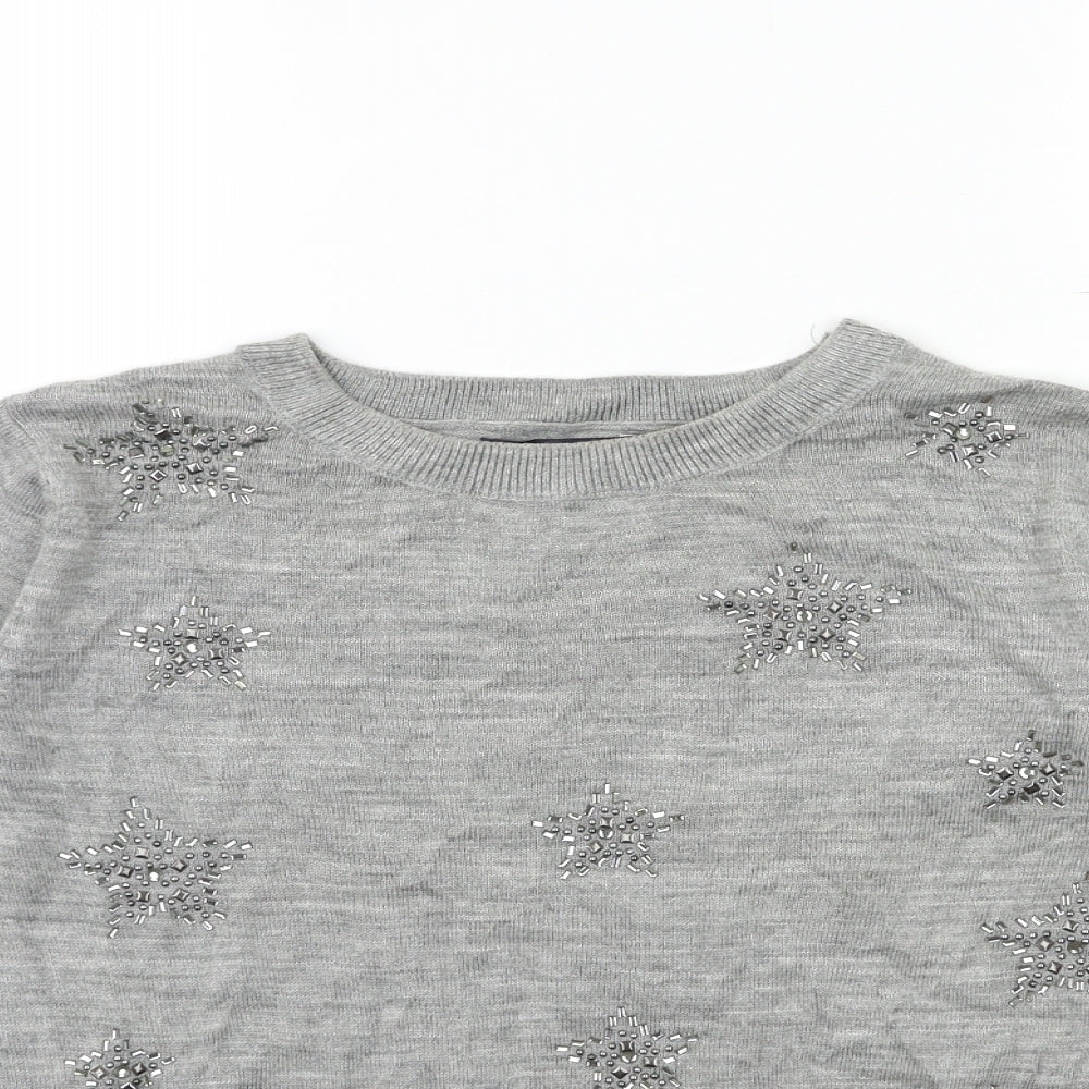 Marks and Spencer Womens Grey  Knit Pullover Jumper Size S