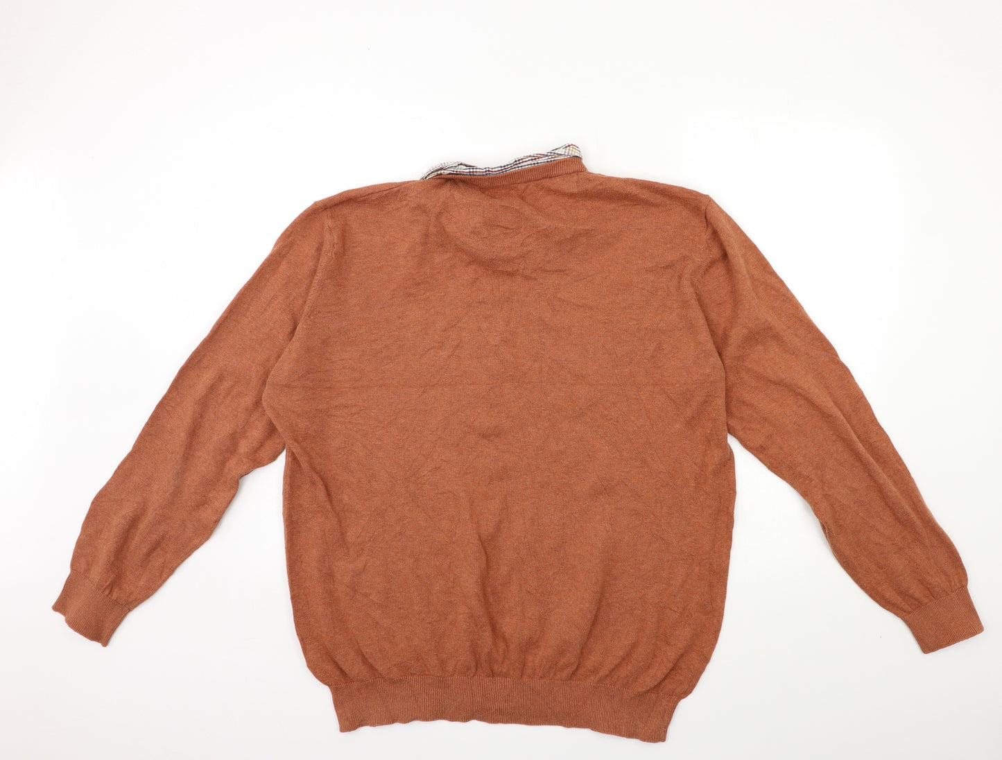 Lincoln Mens Brown  Knit Pullover Jumper Size XL