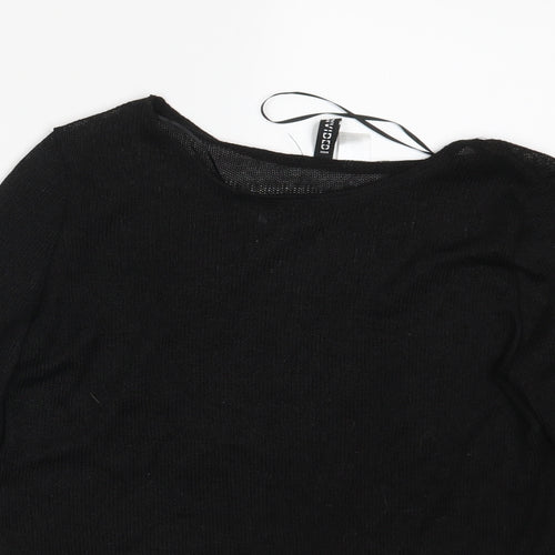 Divided Womens Black Floral  Basic T-Shirt Size XS
