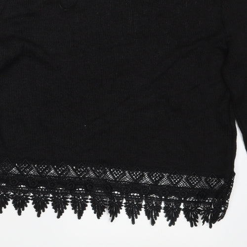 Divided Womens Black Floral  Basic T-Shirt Size XS