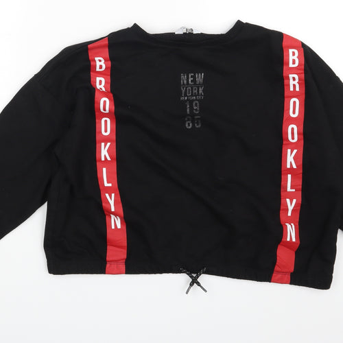 Primark Girls Black   Pullover Sweatshirt Size 14-15 Years  - Brooklyn