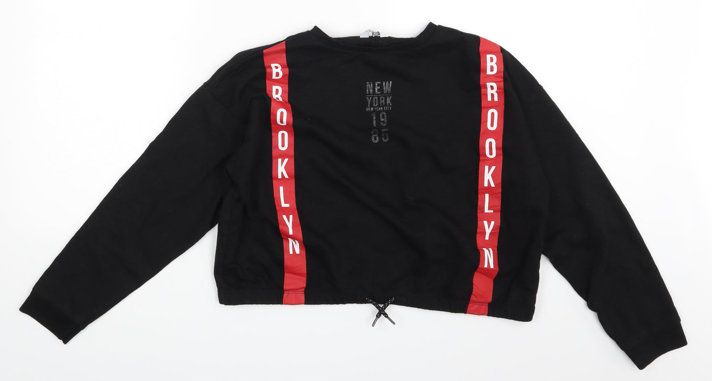 Primark Girls Black   Pullover Sweatshirt Size 14-15 Years  - Brooklyn