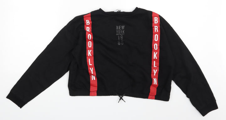 Primark Girls Black   Pullover Sweatshirt Size 14-15 Years  - Brooklyn