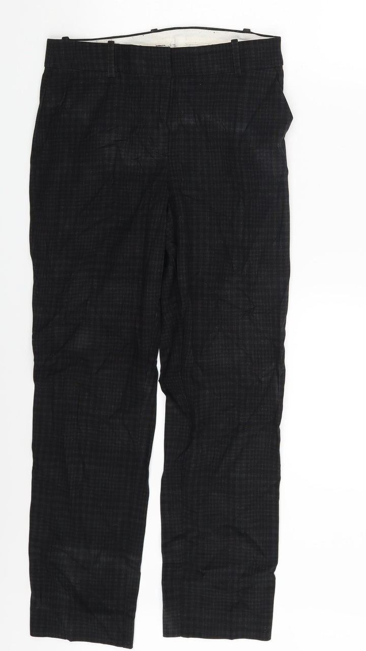 H&M Womens Black Check Trousers One Size L28 in