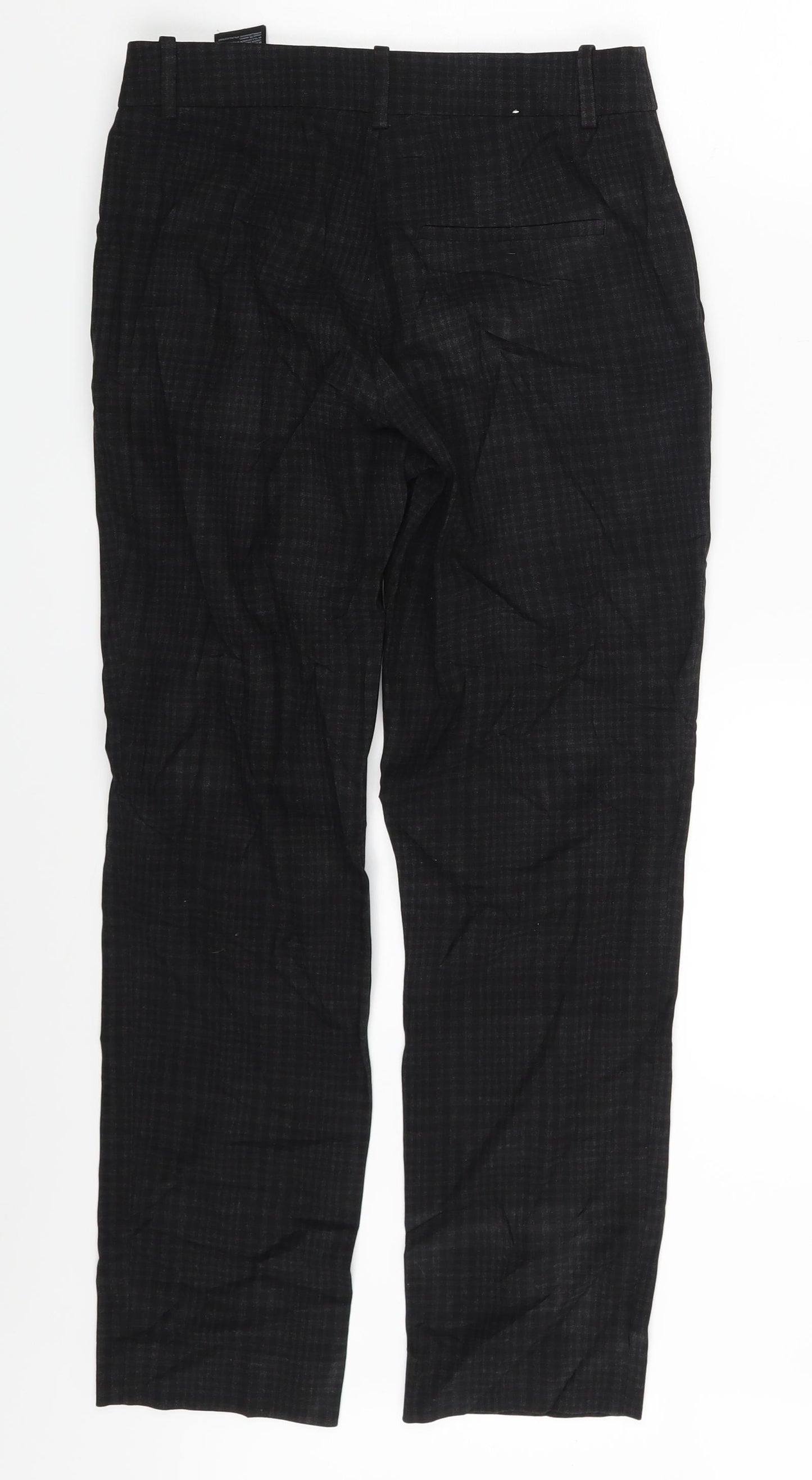 H&M Womens Black Check  Trousers  One Size L28 in