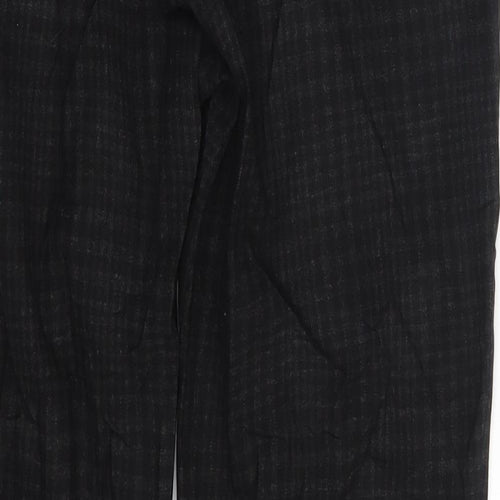 H&M Womens Black Check  Trousers  One Size L28 in