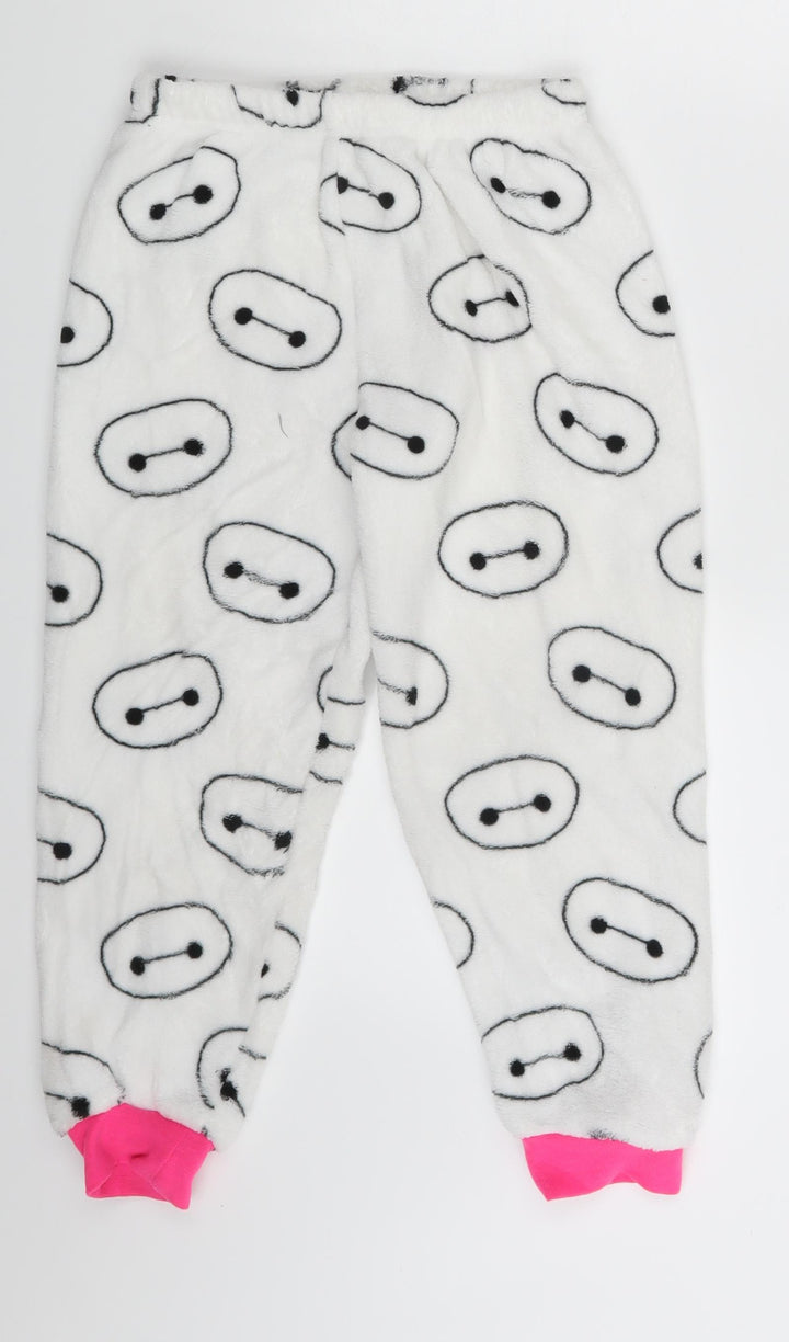 Preworn Girls White Animal Print Jogger Trousers One Size