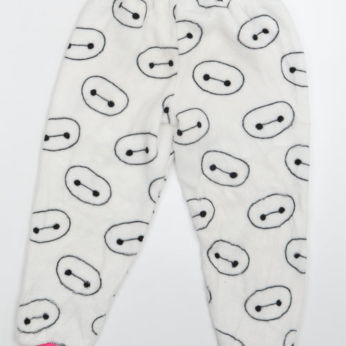 Preworn Girls White Animal Print  Jogger Trousers One Size