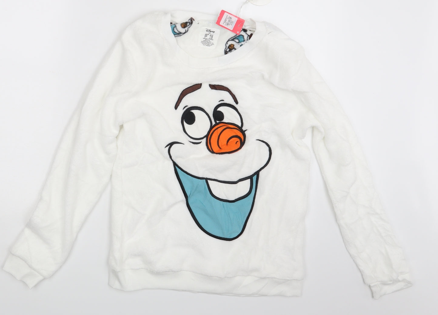 Diseny Womens White   Pullover Jumper Size 10