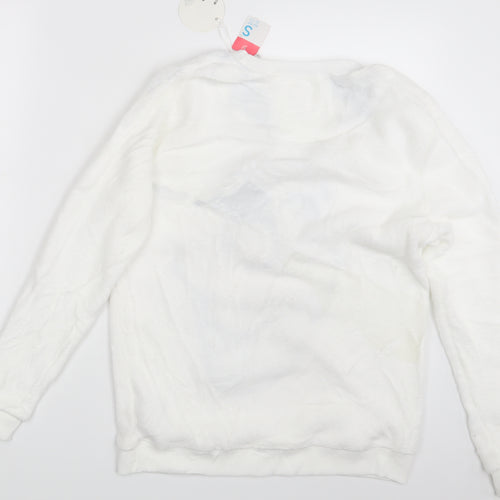 Diseny Womens White   Pullover Jumper Size 10