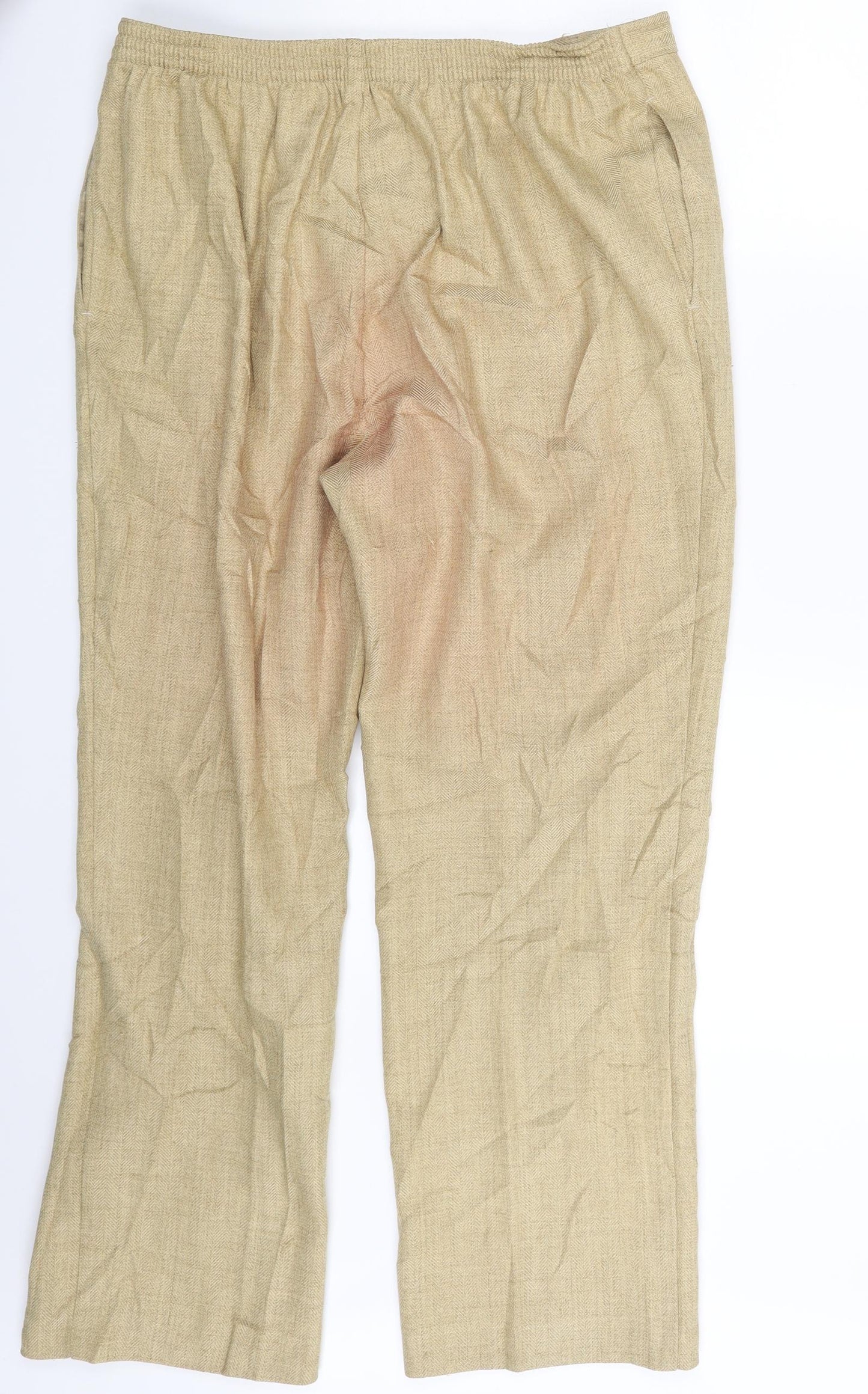 M&S Womens Gold   Trousers  Size 18 L27 in