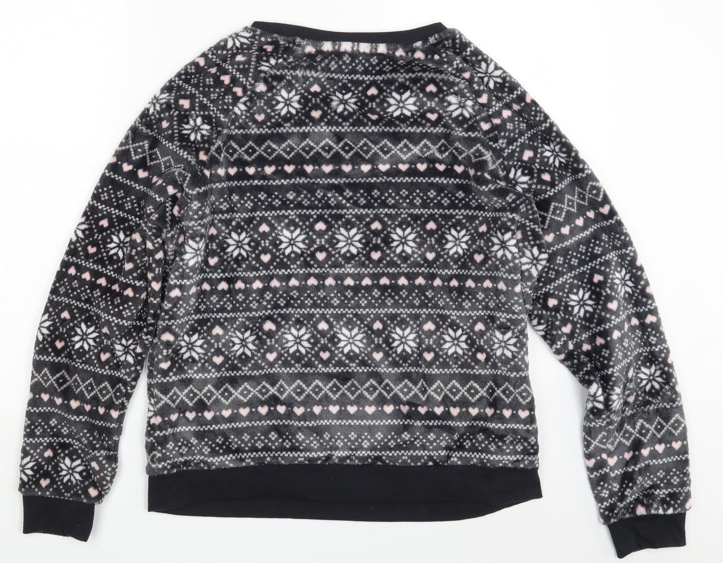 New Look Womens Black Geometric  Pullover Jumper Size 14