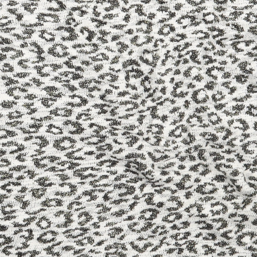Divided Womens White Animal Print  Basic T-Shirt Size XS