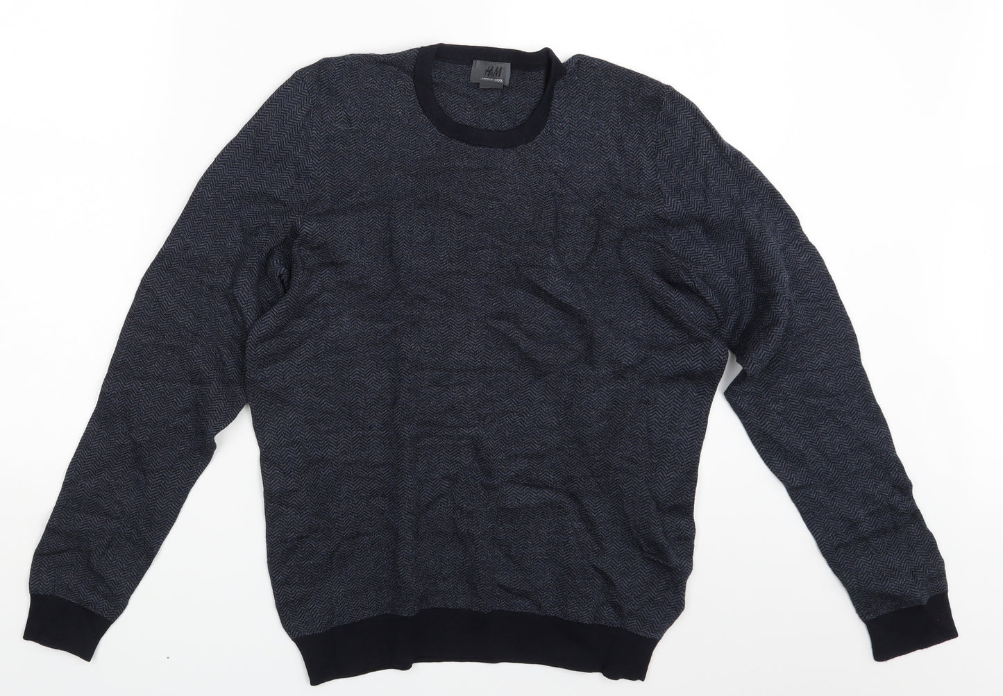 H&M Mens Blue   Pullover Jumper Size M