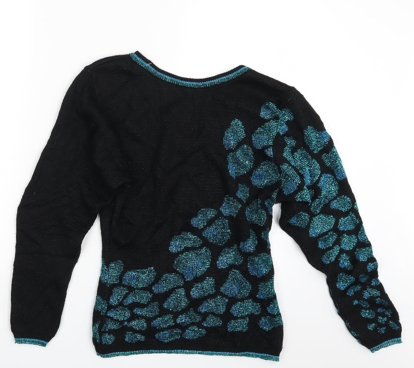 Preworn Womens Black Animal Print  Pullover Jumper One Size