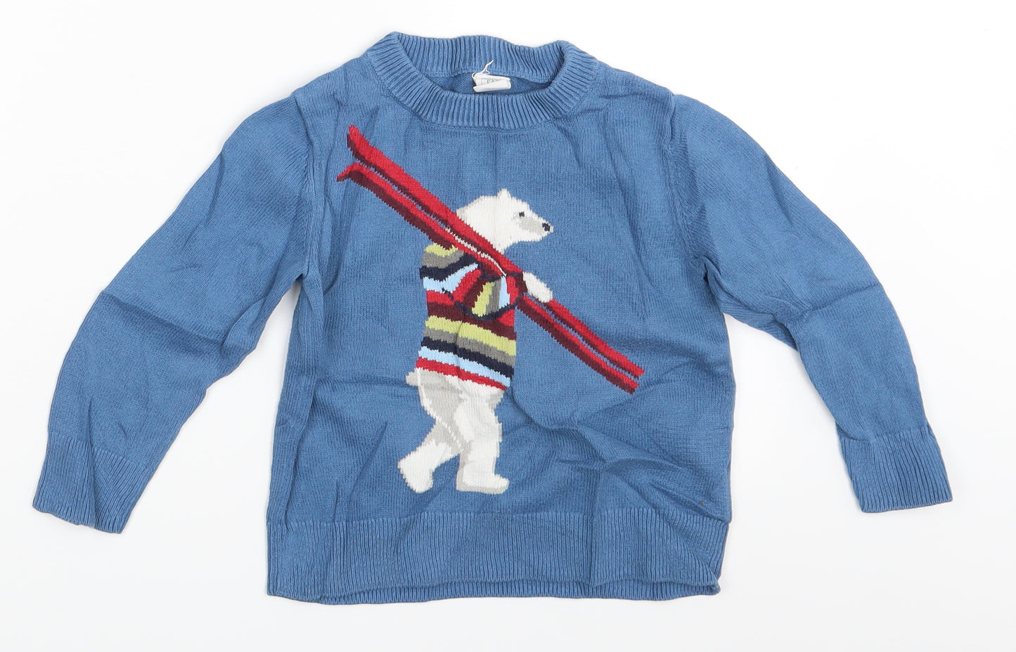 GAP Kids Boys Blue Animal Print  Pullover Jumper Size 3 Years