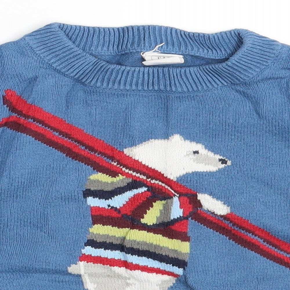 GAP Kids Boys Blue Animal Print  Pullover Jumper Size 3 Years
