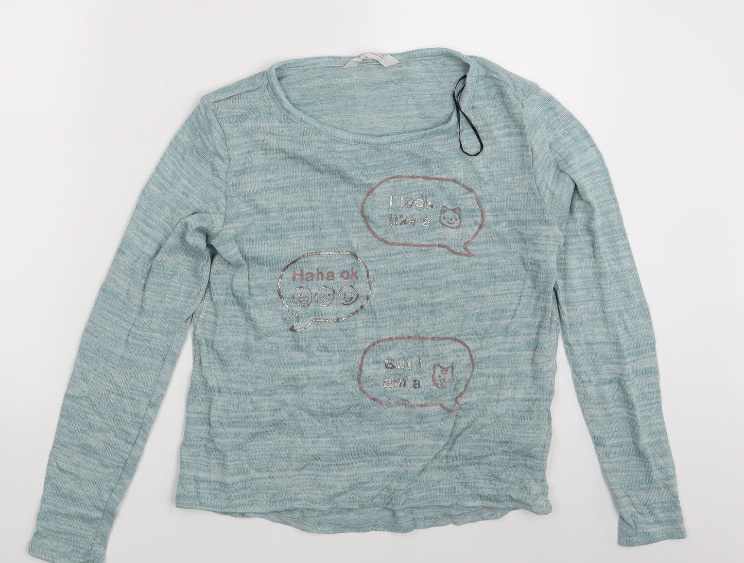 H&M Girls Green   Pullover Sweatshirt Size 12-13 Years