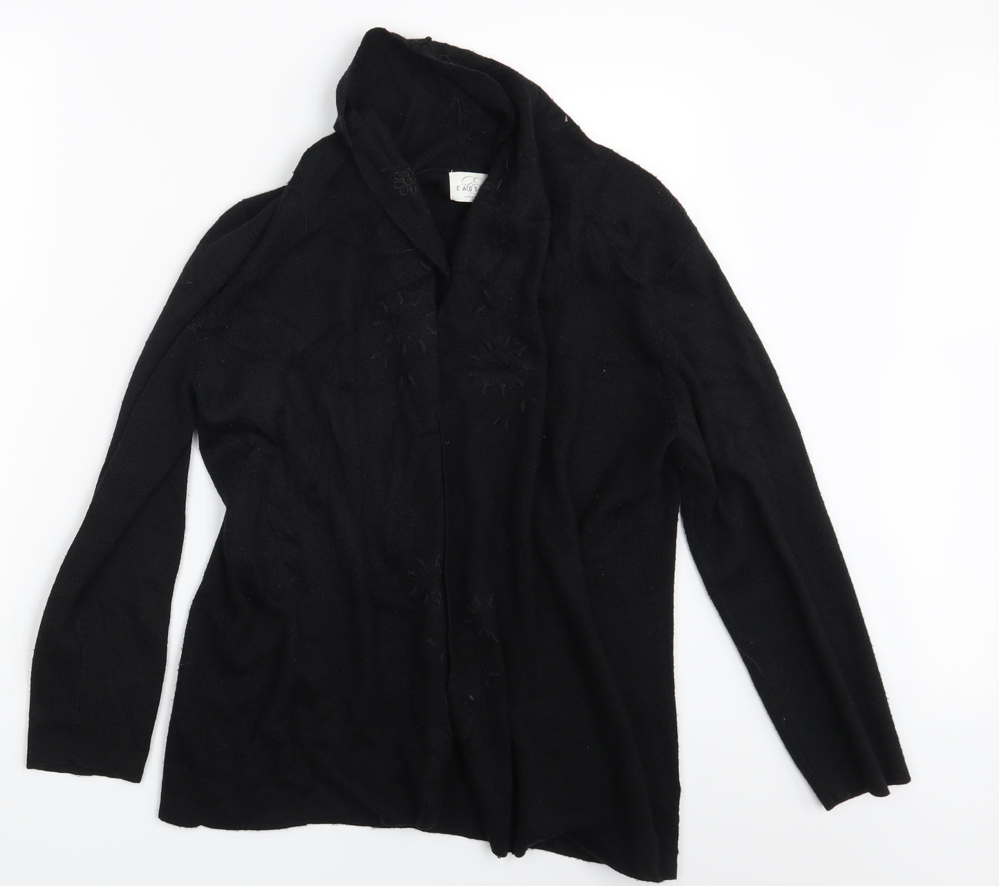 Eastex Womens Black Floral  Cardigan Jumper Size 10