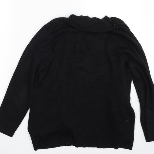 Eastex Womens Black Floral  Cardigan Jumper Size 10