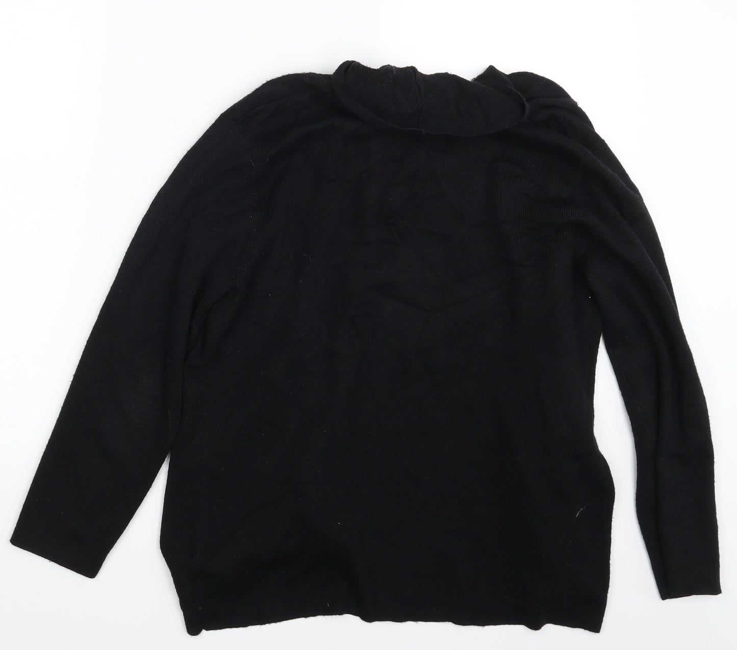 Eastex Womens Black Floral  Cardigan Jumper Size 10