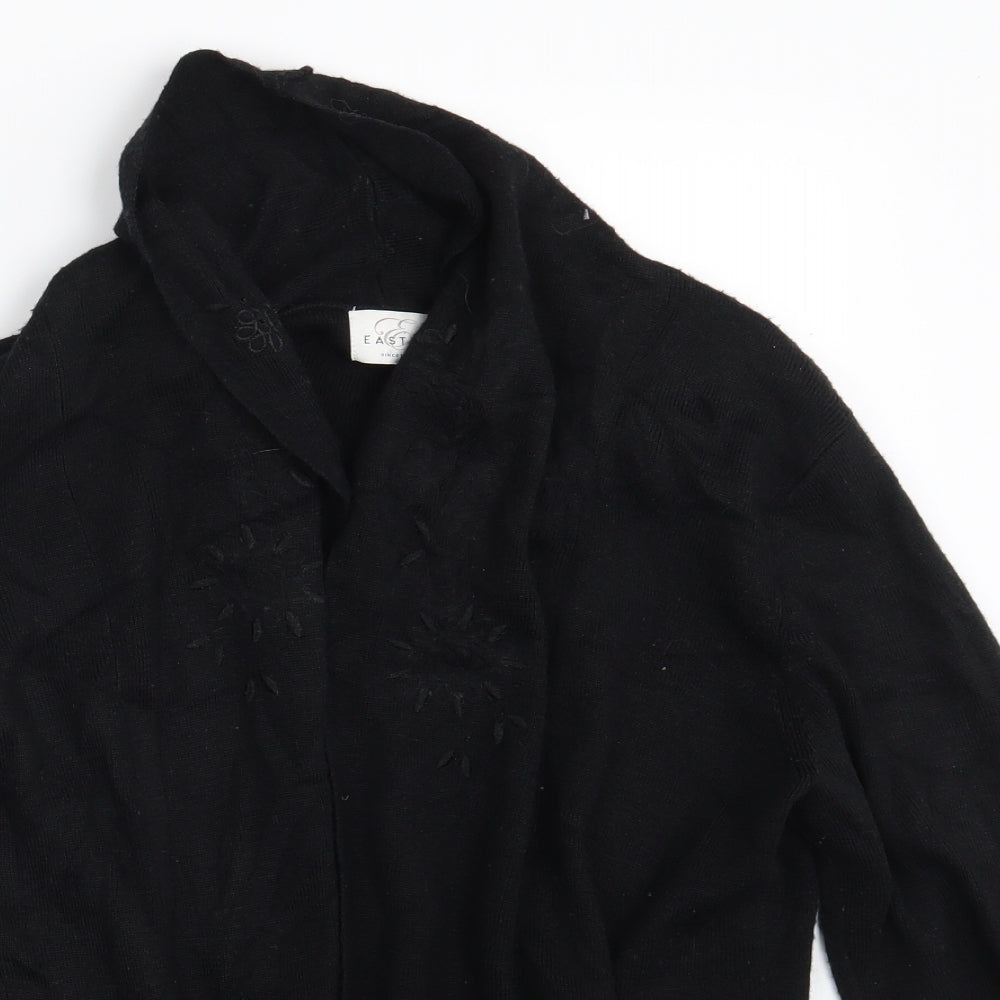 Eastex Womens Black Floral  Cardigan Jumper Size 10