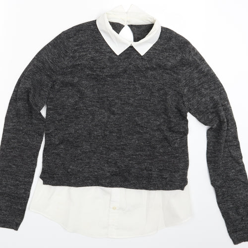 H&M Womens Grey   Pullover Jumper One Size
