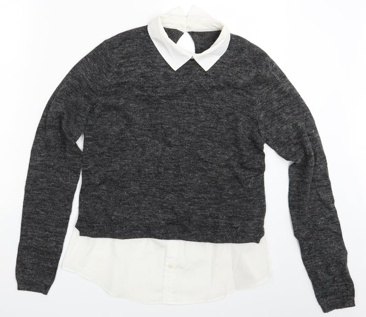 H&M Womens Grey   Pullover Jumper One Size