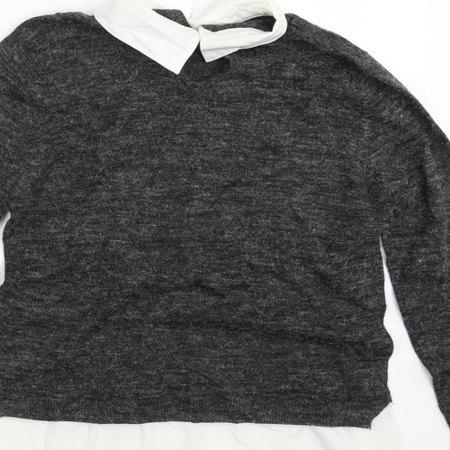 H&M Womens Grey   Pullover Jumper One Size