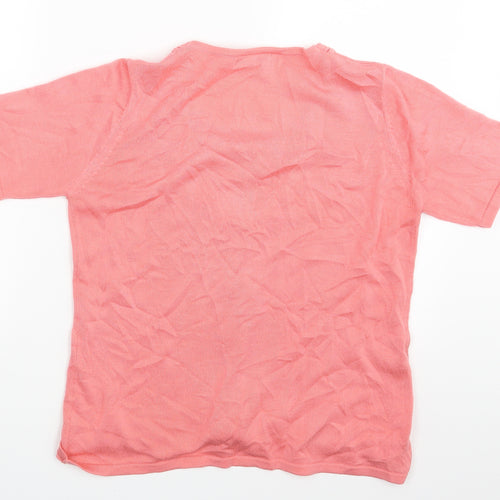 BM Womens Pink Floral  Pullover Jumper Size S