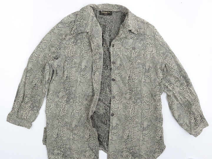 Legacy Womens Gold Camouflage Basic Button-Up Size 12