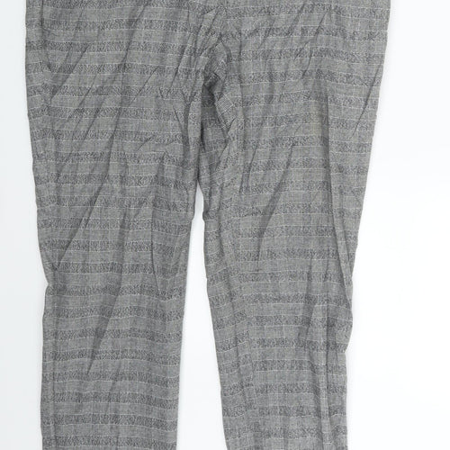 H&M Womens Grey Check  Trousers  Size 14 L27 in