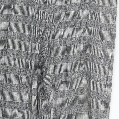 H&M Womens Grey Check  Trousers  Size 14 L27 in