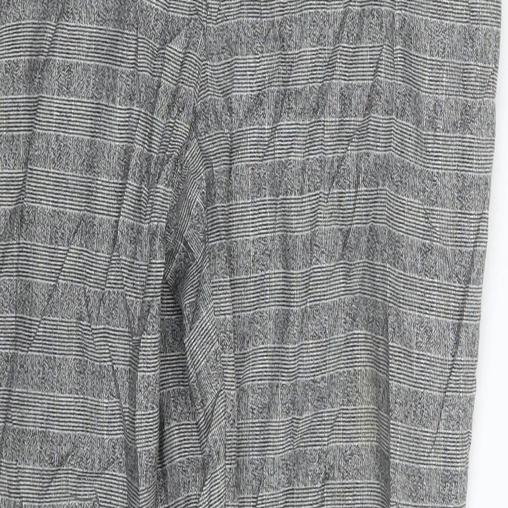 H&M Womens Grey Check  Trousers  Size 14 L27 in