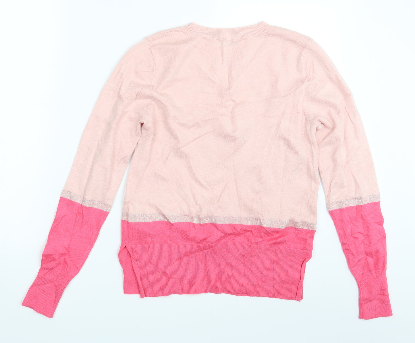 Oasis Womens Pink Striped  Pullover Sweatshirt Size S