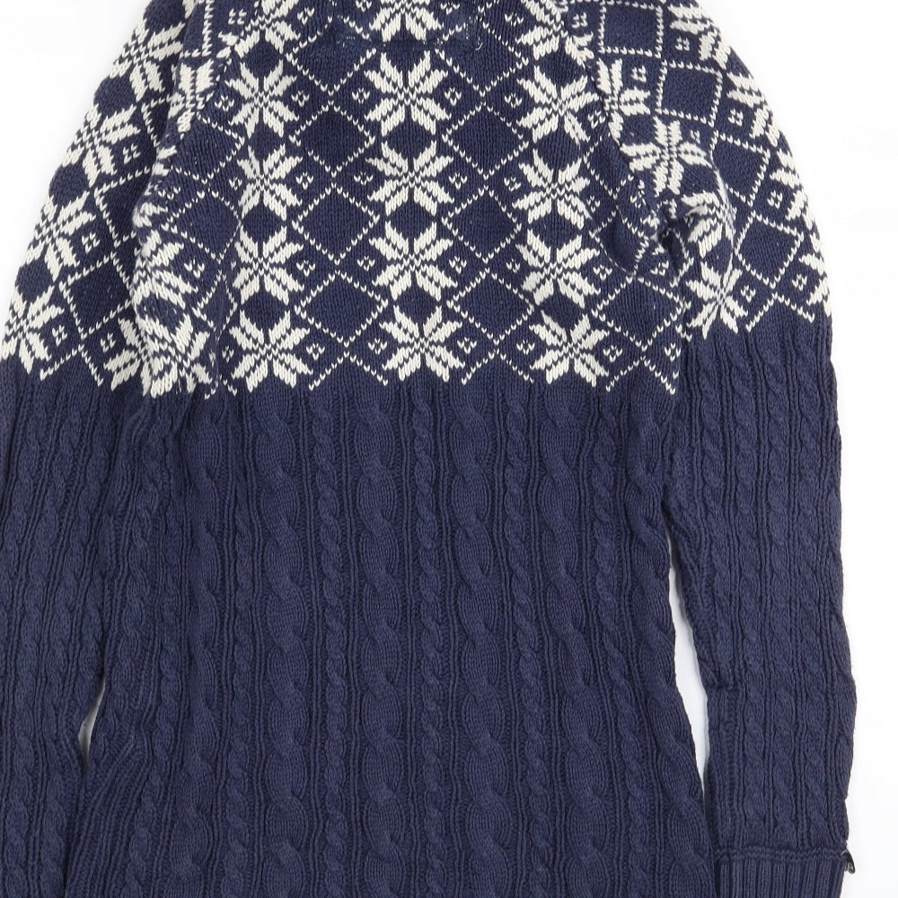 Superdry Womens Blue Geometric  Pullover Jumper Size S