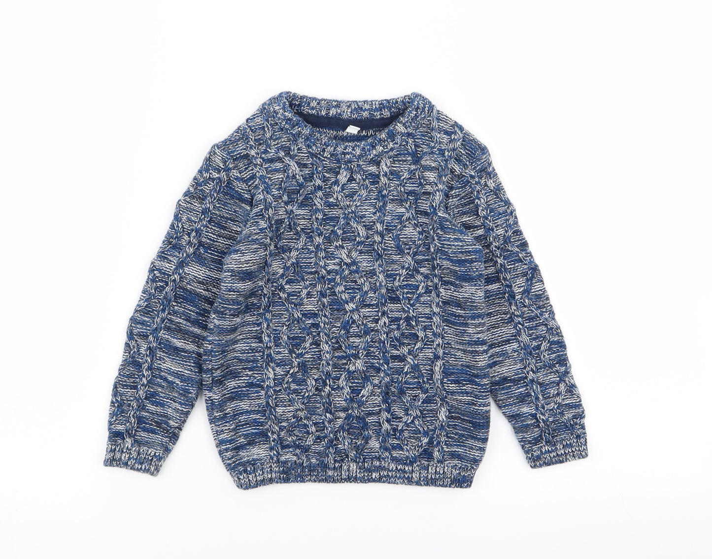 M&s Boys Blue   Pullover Jumper Size 2-3 Years