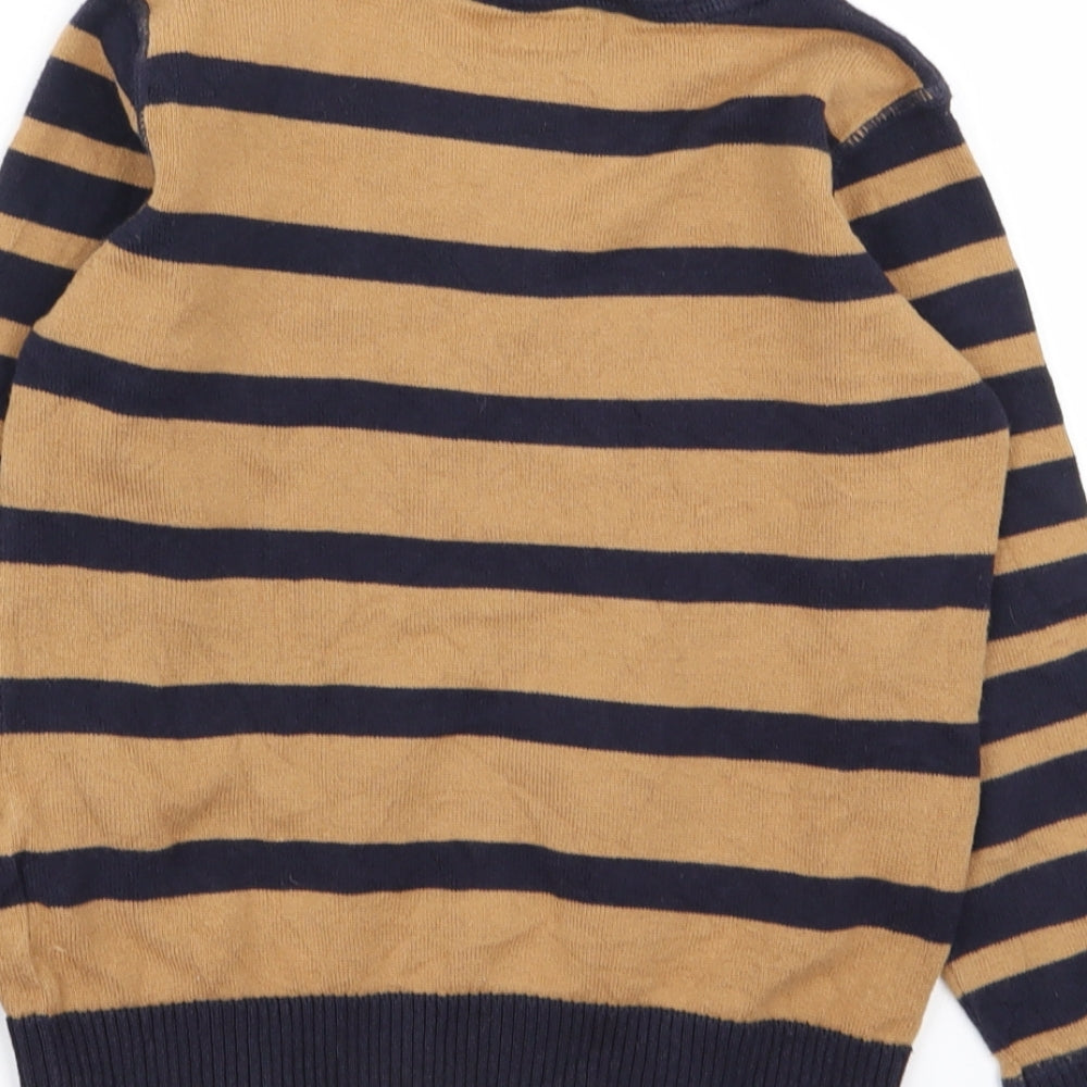 F&F Boys Multicoloured Striped  Pullover Jumper Size 6-7 Years
