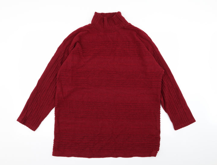 M&Co Womens Red Pullover Jumper Size 16