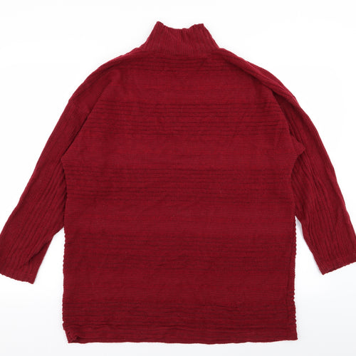 M&Co Womens Red   Pullover Jumper Size 16