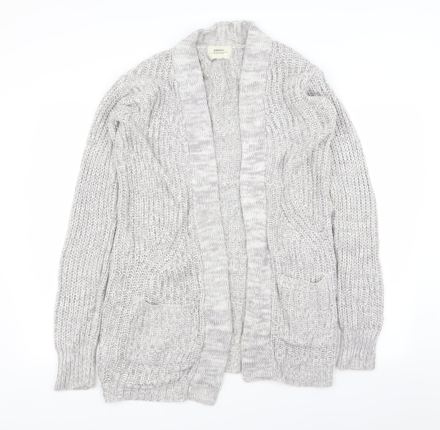 Papaya Womens Grey   Cardigan Jumper Size S