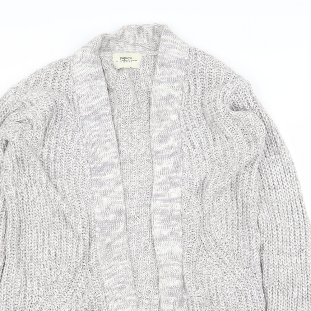 Papaya Womens Grey   Cardigan Jumper Size S