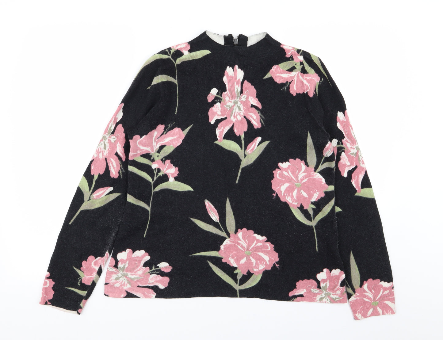 Per Una Womens Black Floral  Pullover Jumper Size 12