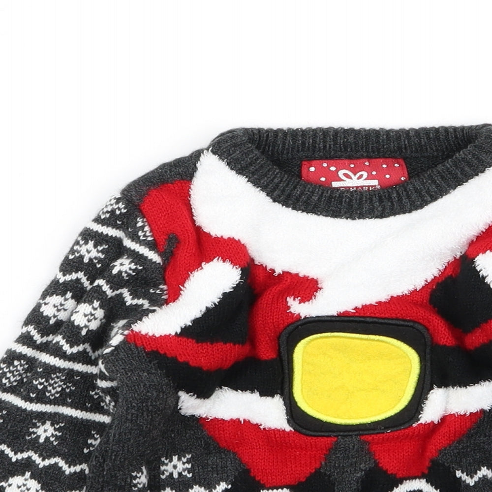 Primark Boys Grey Geometric  Pullover Jumper Size 2-3 Years  - Christmas jumper