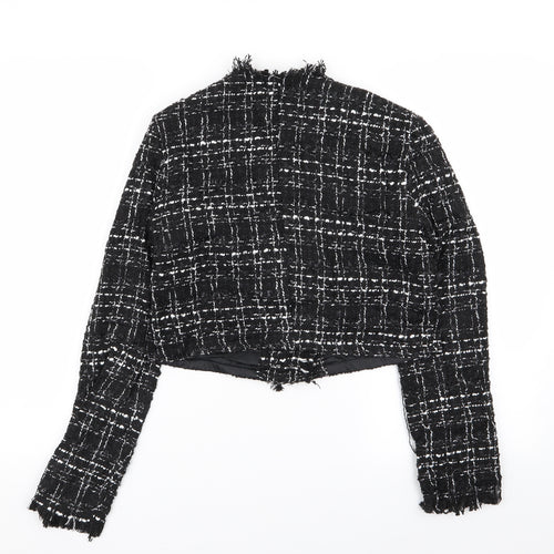 SheIn Womens Black Geometric  Jacket Blazer Size 6