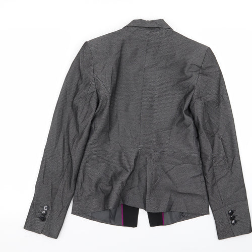 Primark Womens Black Geometric  Jacket Blazer Size 8