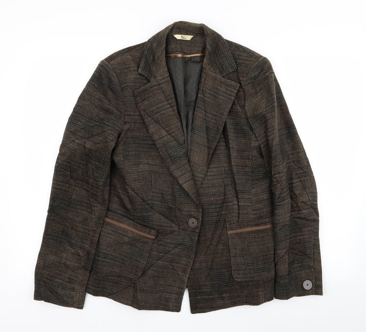 Klass Womens Brown Jacket Blazer Size 12