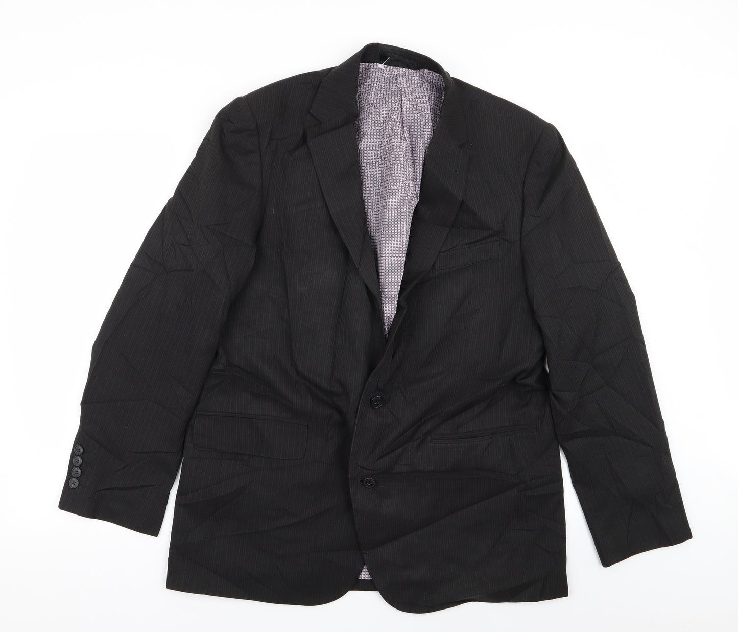 taylor and wright Mens Black Striped  Jacket Blazer Size 42