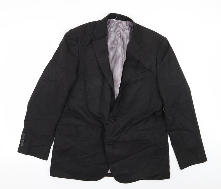 taylor and wright Mens Black Striped  Jacket Blazer Size 42